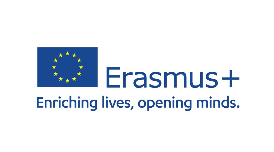 Erasmus EU Logo mit Zusatz Enriching lives, opening minds,
